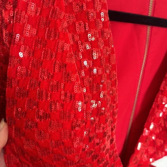 Micheal Costello red sequin Elise dress size small - Picture 9 of 16